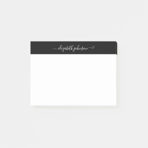 Notes post-it minimalistes modernes en noir et bla