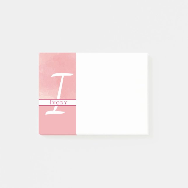 Notes post-it monogramme rose (Devant)