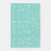 Notes Post-it motif icônes scientifiques