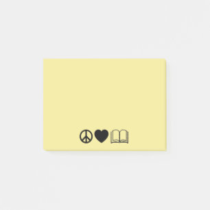 Notes Post-It Paix, Amour & Livres