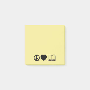 Notes Post-It Paix, Amour & Livres