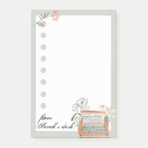 Notes post-it papier de la machine à écrire et des