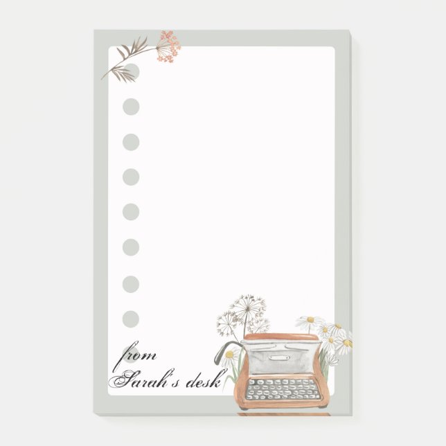 Notes post-it papier de la machine à écrire et des (Devant)