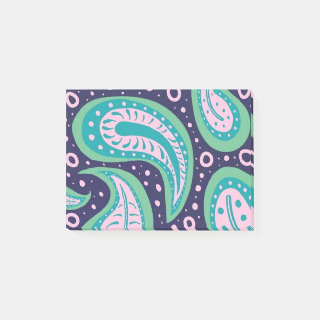 Notes post-it personnalisables Paisley (Devant)
