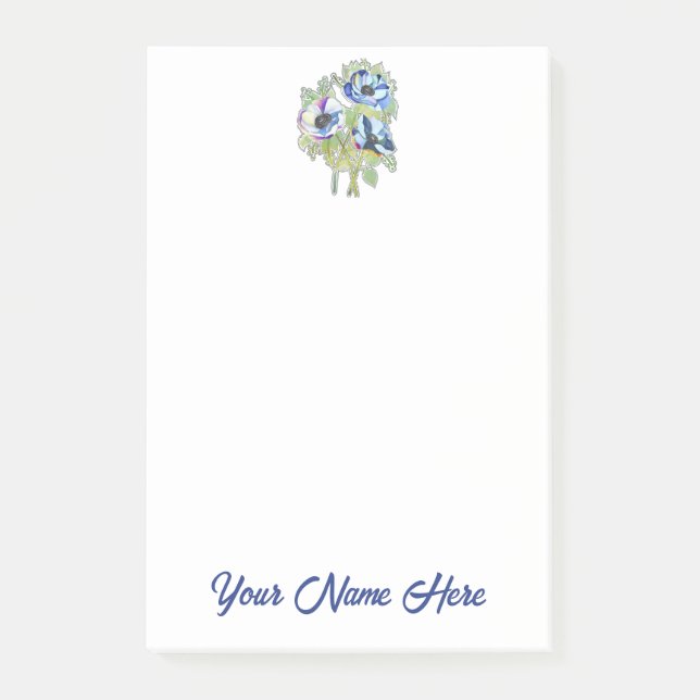 Notes Post-It personnalisées avec motif floral (Devant)