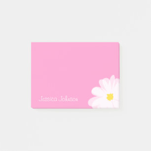 Notes Post-it® personnalisées Rose avec fleur marg