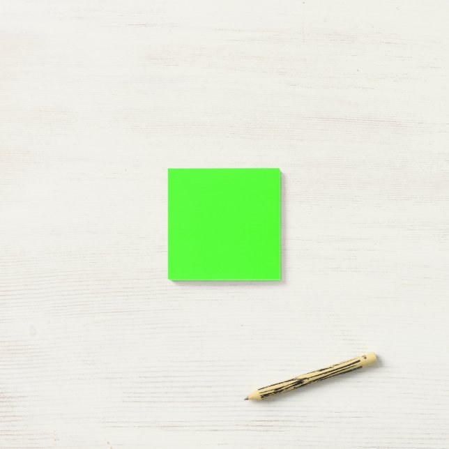 Notes Post-It personnalisées vert néon (Sur un bureau)