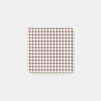 Notes post-it Plum Buffalo Plaid pour notes stylis