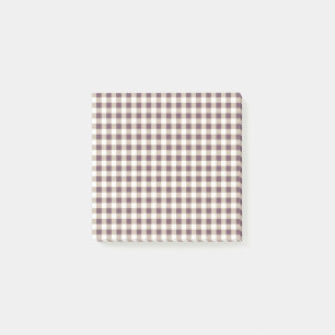 Notes post-it Plum Buffalo Plaid pour notes stylis