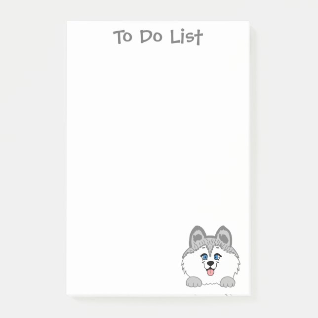 Notes post-it® pour chien Husky 4 x 6 (Devant)