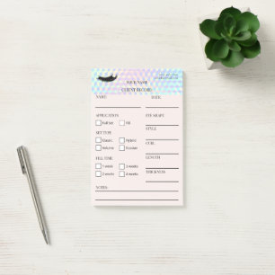 Notes Post-it® pour cliente de cils holographiques