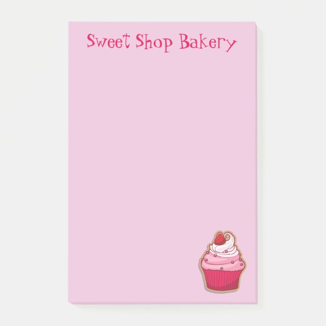 Notes post-it® pour gâteau rose (Devant)