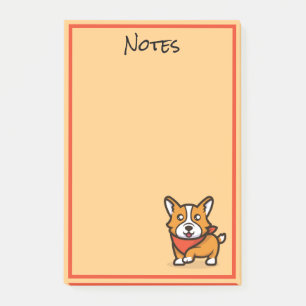 Notes post-it pour le chien de Corgi mignon