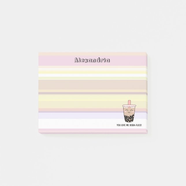 Notes post-it pour le petit lait Boba (Devant)