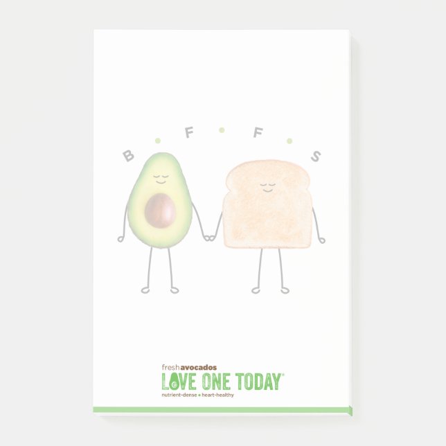 Notes post-it® pour toast Avocado, 4 po x 6 po, no (Devant)
