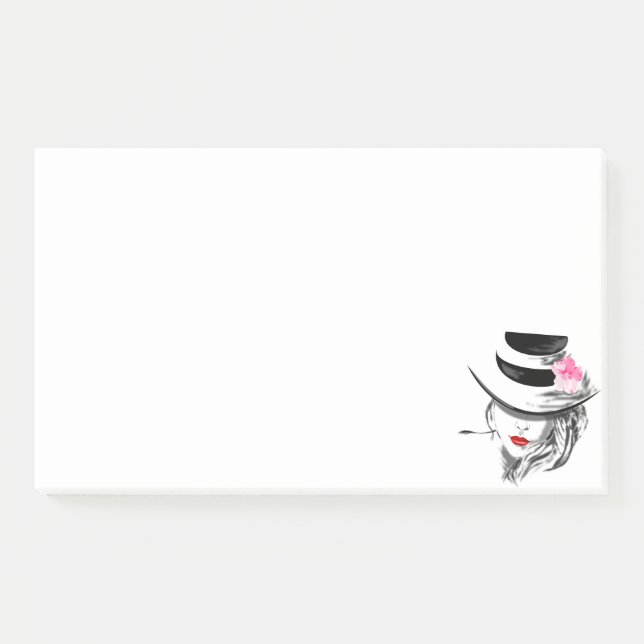 Notes Post-it® pour une femme avec Casquette (Devant)