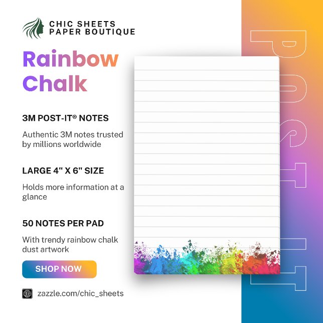 Notes Post-it® Rainbow Chalk Dust 3M (Créateur téléchargé)