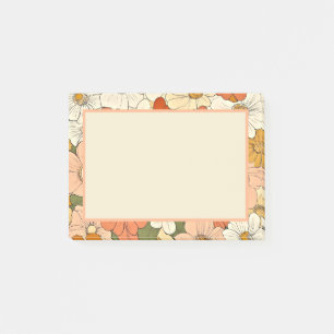 Notes post-it rétro Orange Groove Floral 4x3