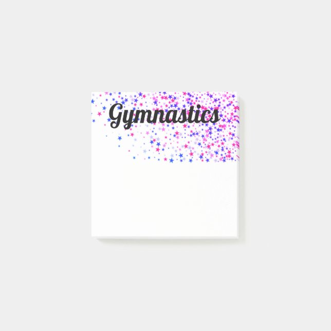 Notes post-it - Stars rose et bleu Gymnastique (Devant)