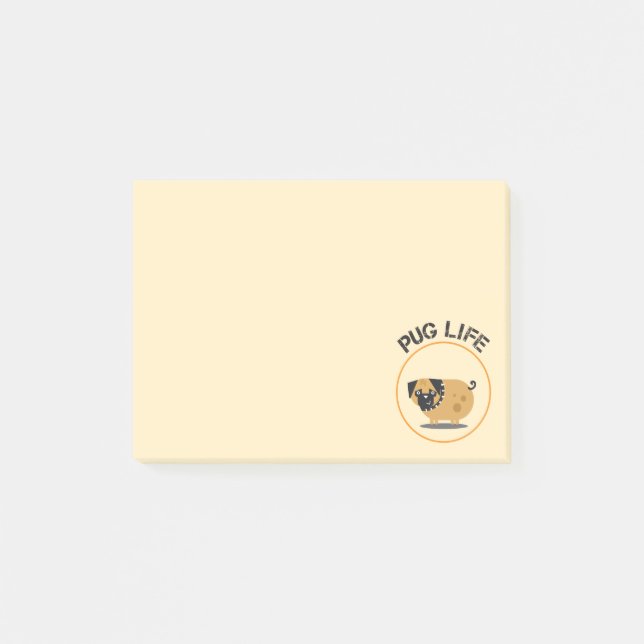 Notes Post-it® sur la vie des chiens Carlin (Devant)