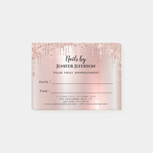 Notes Post-it® sur le rendez-vous des ongles (Devant)