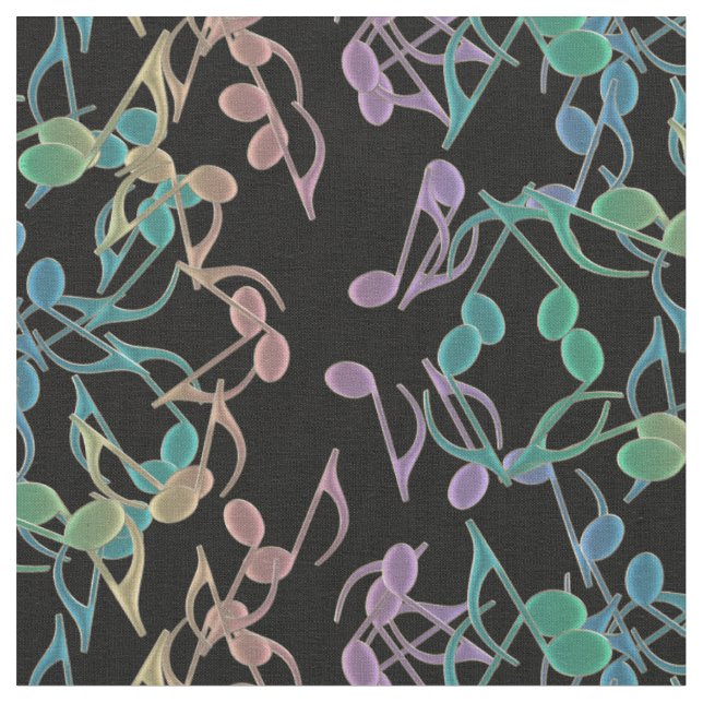 Notes pour le tissu du motif 2 de notes musicales (Fermer)