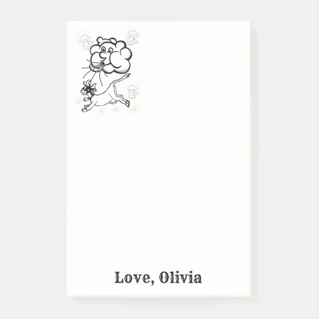 Notes Vache Nuages  Post-it de coloriage (Devant)