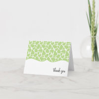 Notes vertes de Merci d'impression de girafe