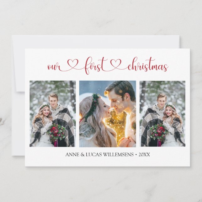 Notre 1ère Carte Appartement Photo Couple de Noël (Devant)