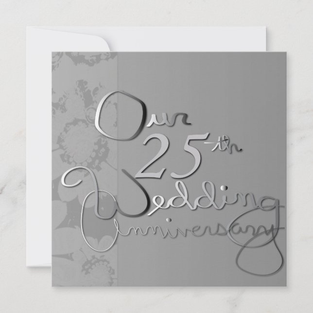 "Notre 25e anniversaire de mariage" Invitation arg (Devant)