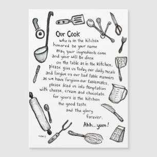 Notre aimant de cuisine pour cuisiniers