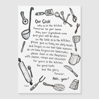 Notre aimant de cuisine pour cuisiniers