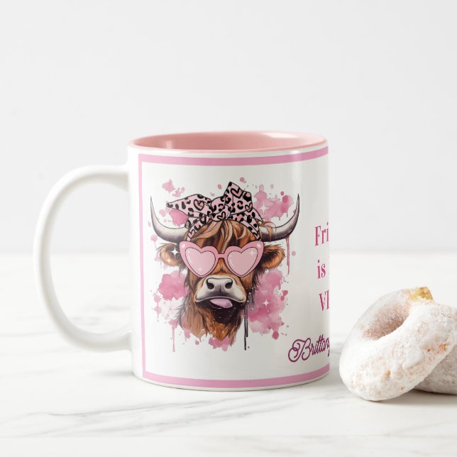Notre amitié est MOOH-VELOUS Mug de vache Hereford (Avec donut)