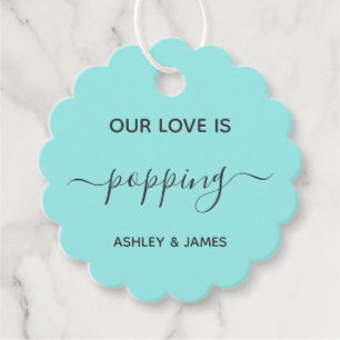 Notre Amour est Popping Mariage Popcorn étiquette 