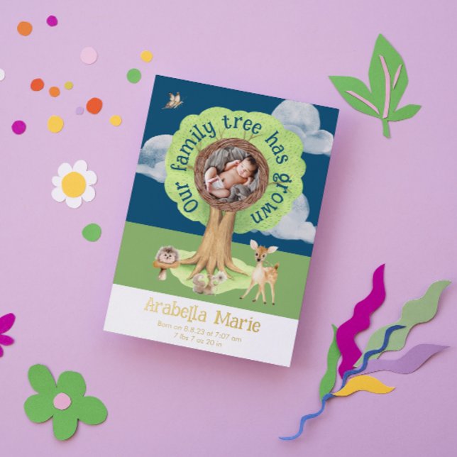 Notre Arbre Familial A Cultivé La Faire-part de na (Créateur téléchargé)