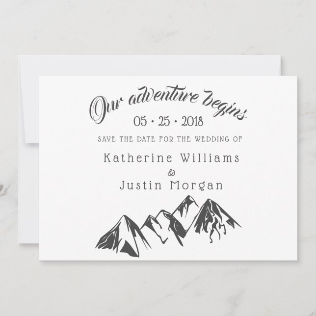 Notre Aventure Commence À Économiser La Date Carte (Devant)