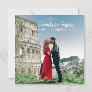 Notre aventure commence Lune de miel Mariage Merci