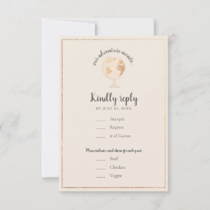 Notre Aventure World Globe Carte Mariage à thème V