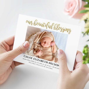 Notre Belle Bénédiction Bébé Naissance Elégant Or