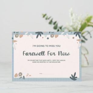 Notre Boho Pastel Farewell Miss You Flat Card