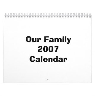 Notre calendrier de la famille 2007