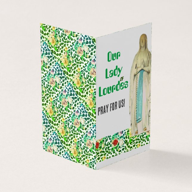 Notre carte de prière de Notre-Dame de Lourdes (Outside)