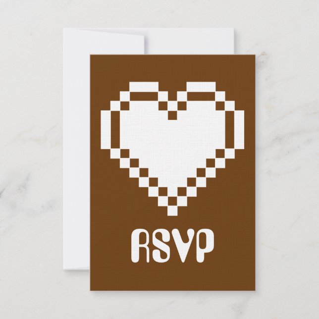 Notre carte de réponse « Nos cœurs 8 bits au choco (Devant)