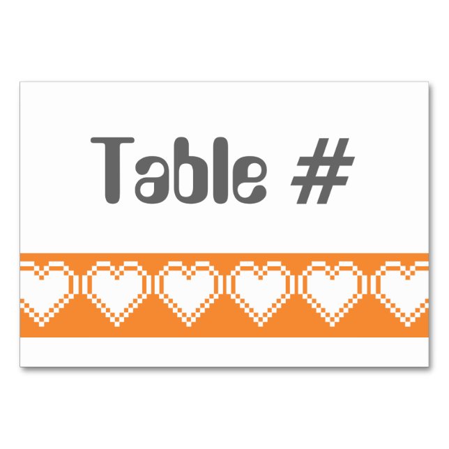 Notre carte de table 8 bits en orange (Devant)
