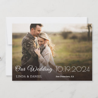 Notre carte Mariage avec photo Enregistrer la date