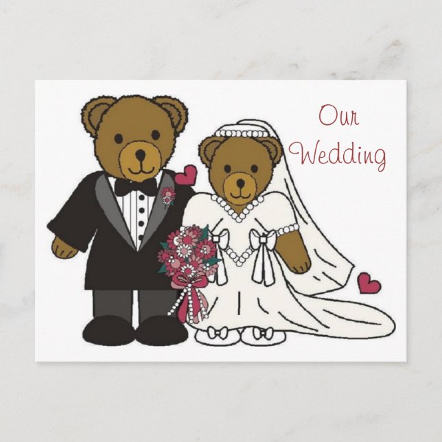 Notre carte postale Mariage Mariage Teddy Bear (Devant)