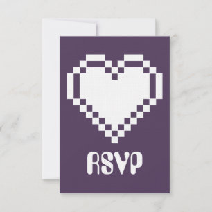 Notre carte RSVP 8-Bit Hearts en violet
