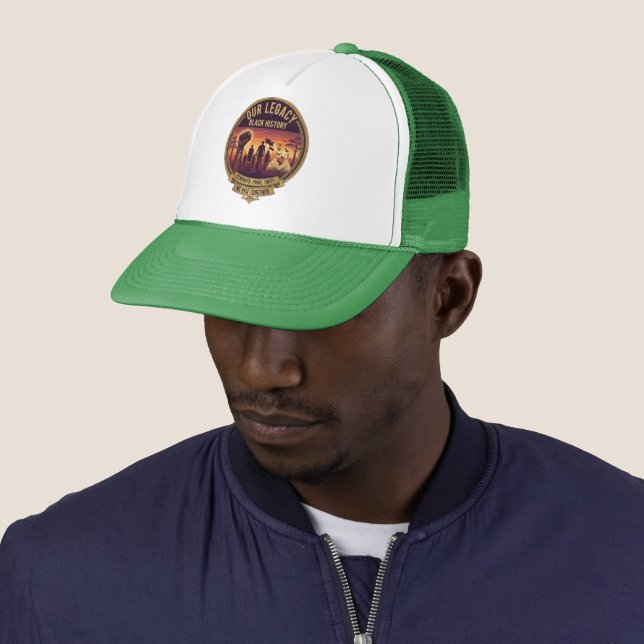 Notre Casquette de camionneur verte Black History  (En situation)