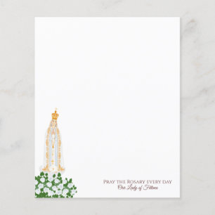 Notre-Dame de Fatima et roses blanches
