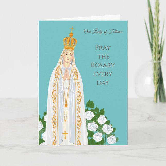 Notre-Dame de Fatima et roses blanches Anniversair (Devant)